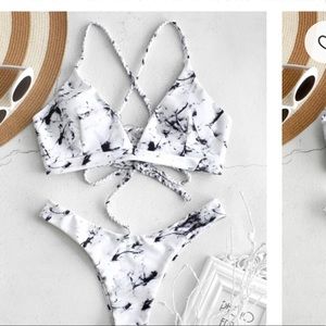 Marble print bikini